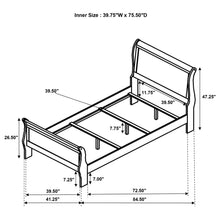 Cargar imagen en el visor de la galería, Louis Philippe Sleigh Panel Bed