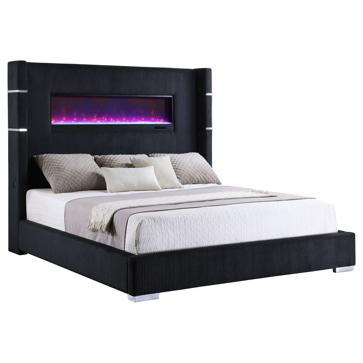 Tisdall Wingback Bed with Flame Visualizer