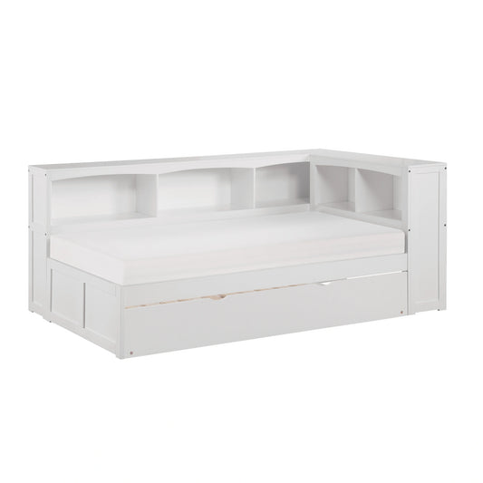 Galen-(4) Twin Bookcase Corner Platform Bed with Twin Trundle image