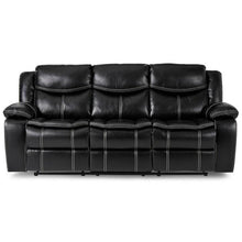 Cargar imagen en el visor de la galería, Bastrop Double Reclining Sofa in Black 8230BLK-3