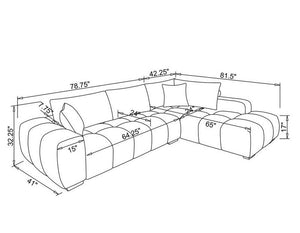 COA503985 - Upholstered Chaise Sectional Sofa Amber