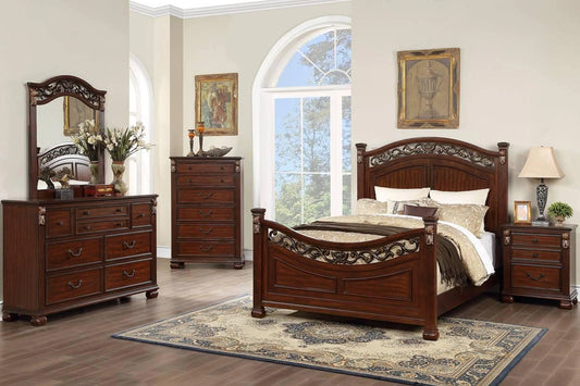 Mcraft Eastern King Bed in Dark Cherry