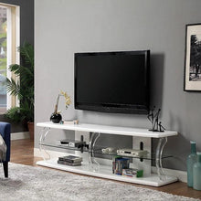 Cargar imagen en el visor de la galería, Ernst White/Clear 60" TV Stand