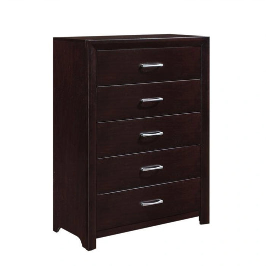 Edina 5 Drawer Chest in Espresso-Hinted Cherry 2145-9