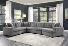 Cargar imagen en el visor de la galería, Logansport Corner Seat with 1 Pillow in Gray 9401GRY-CR