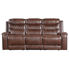 Load image into Gallery viewer, Putnam Power Double Reclining Sofa with Drop-Down in Brown 9405BR-3PW