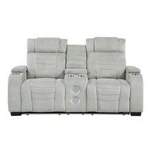 Load image into Gallery viewer, Ronan-Double Reclining Love Seat with Center Console, Wireless Speakers, Storage Arms, Cup holders and LED image