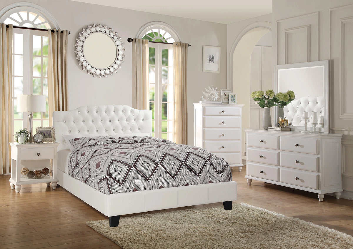 Chyuan Full Bed in White / Espresso