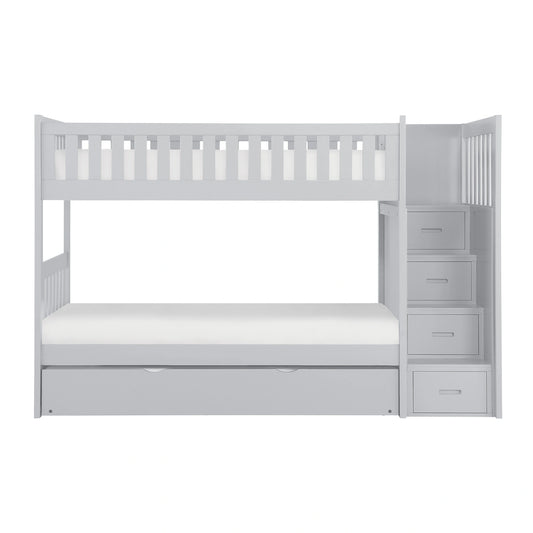 Orion-(5) Twin/Twin Step Bunk Bed with Twin Trundle image