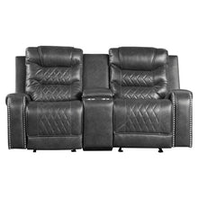 Cargar imagen en el visor de la galería, Putnam Double Glider Reclining Loveseat in Gray 9405GY-2