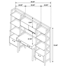 Cargar imagen en el visor de la galería, Fabian Desk and Bookshelf Set (Desk, 2 Bookcase and Bridge)