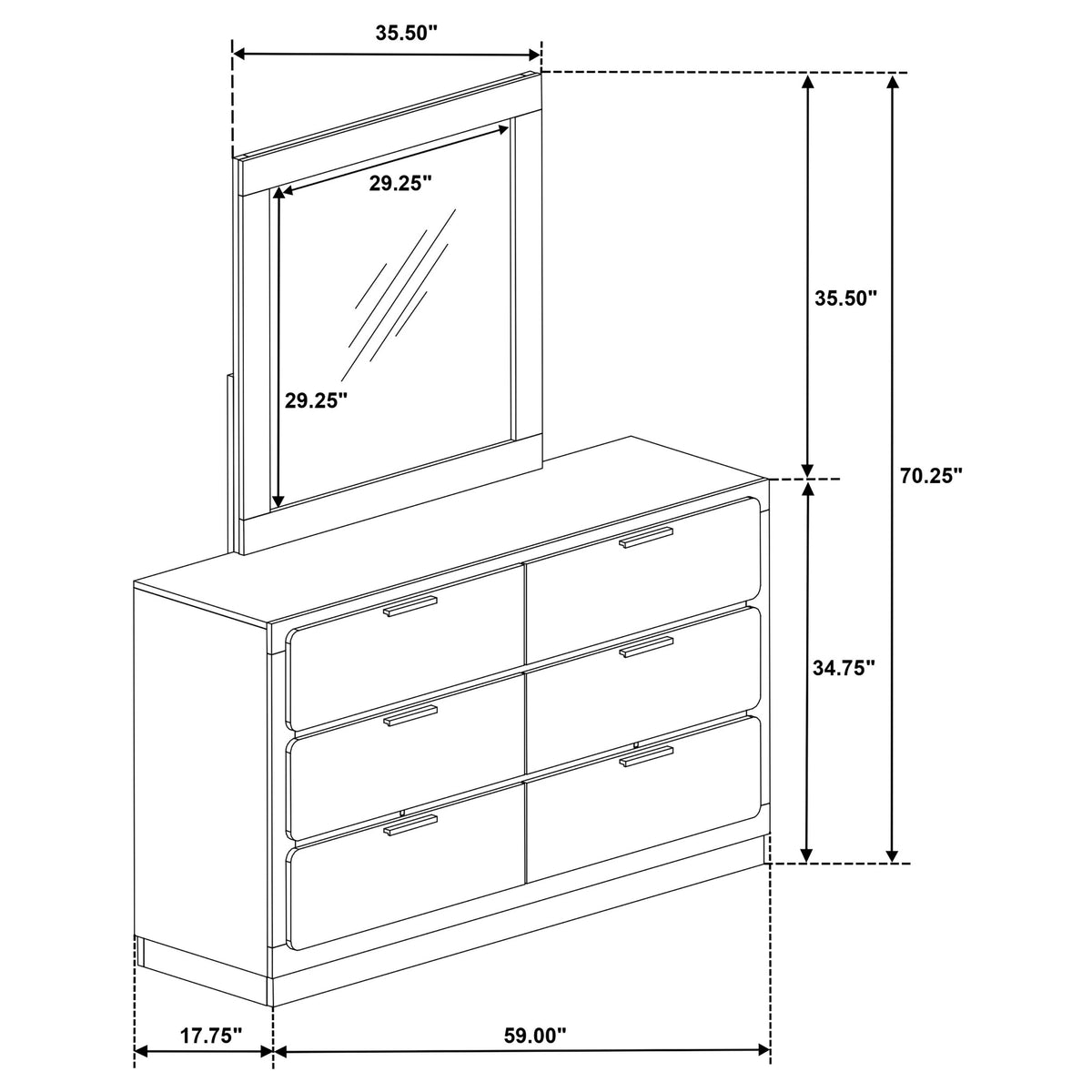 Caraway Dresser with Mirror