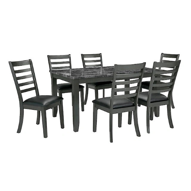 Adia 7 Pc Dinning Table Set Grey & Brown