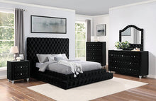 Cargar imagen en el visor de la galería, STEFANIA E.King &amp; Queen Bed, Black &amp; Gray