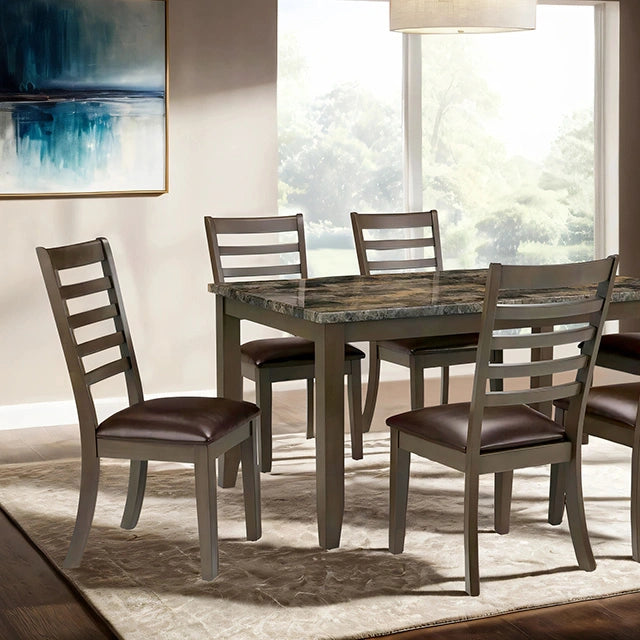 Adia 7 Pc Dinning Table Set Grey & Brown