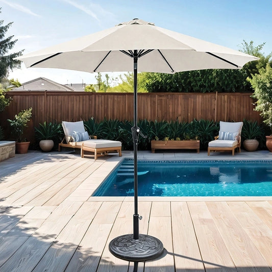 Tano 9' Outdoor Umbrella + 21" Round Base