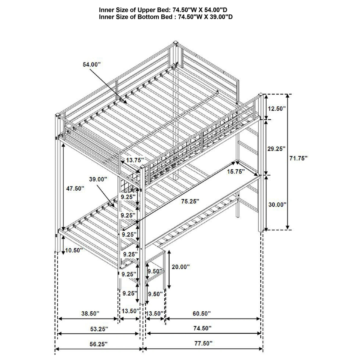 Bettoni Workstation Bunk Bed
