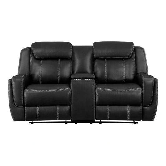 Littleton-Double Reclining Love Seat with Center Console, Receptacles and USB Ports image