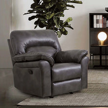 Cargar imagen en el visor de la galería, JOSIAS Glider Recliner, Dark Gray Leatherette
