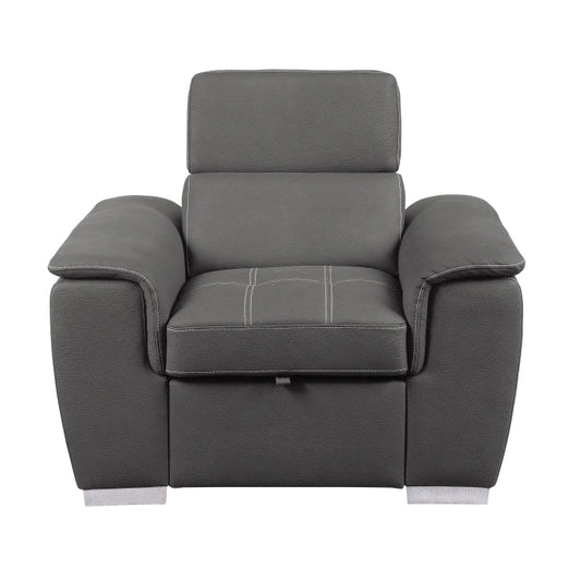 8228GY-1 - Chair with Pull-out Ottoman