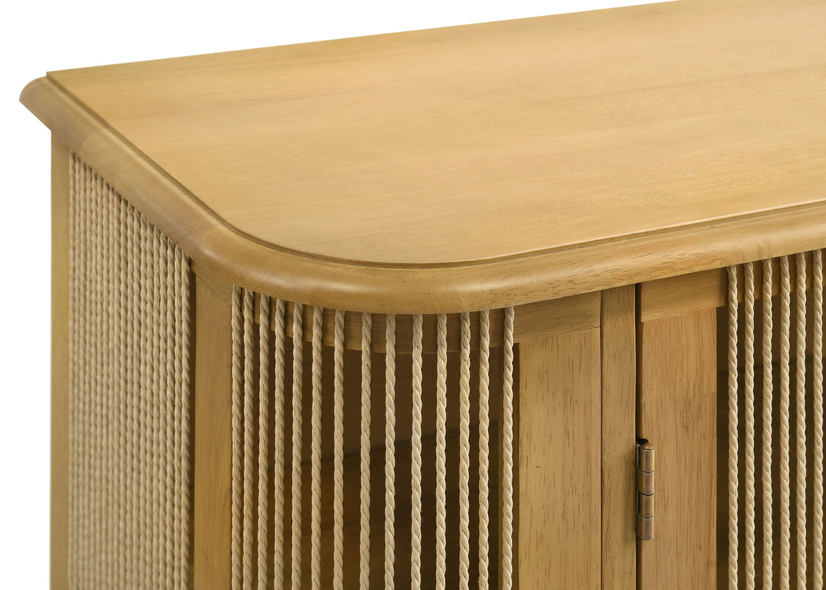 Ervine 3-Door Rope Panel Accent Cabinet