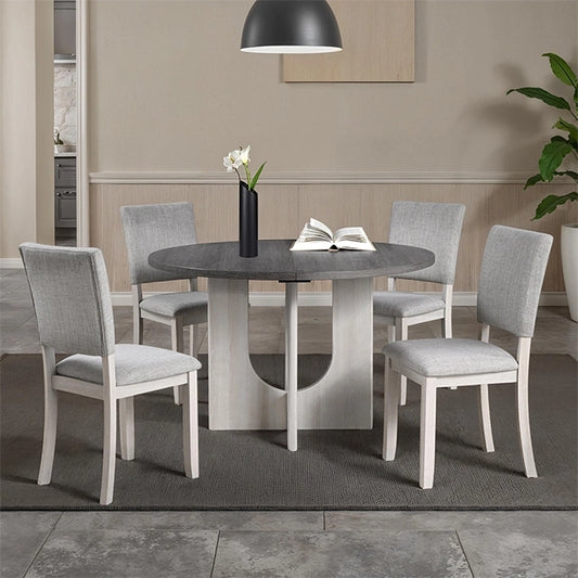 Oberto 5 Pc Round Dining Table Set