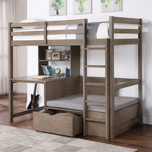 Cargar imagen en el visor de la galería, CALLISTUS Twin Workstation Loft Bed, White &amp; Gray