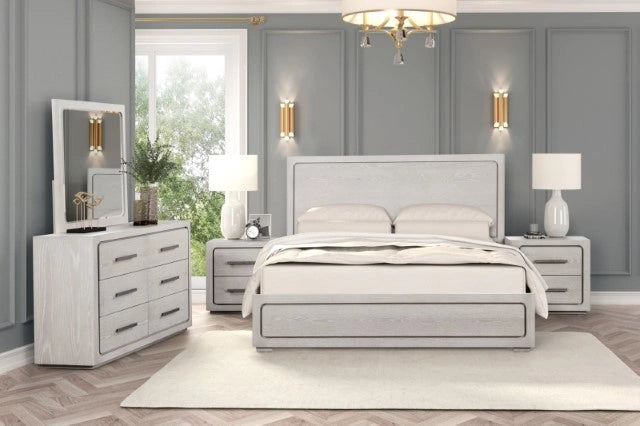 Crowthorne E.King & Queen Bed Grey & White