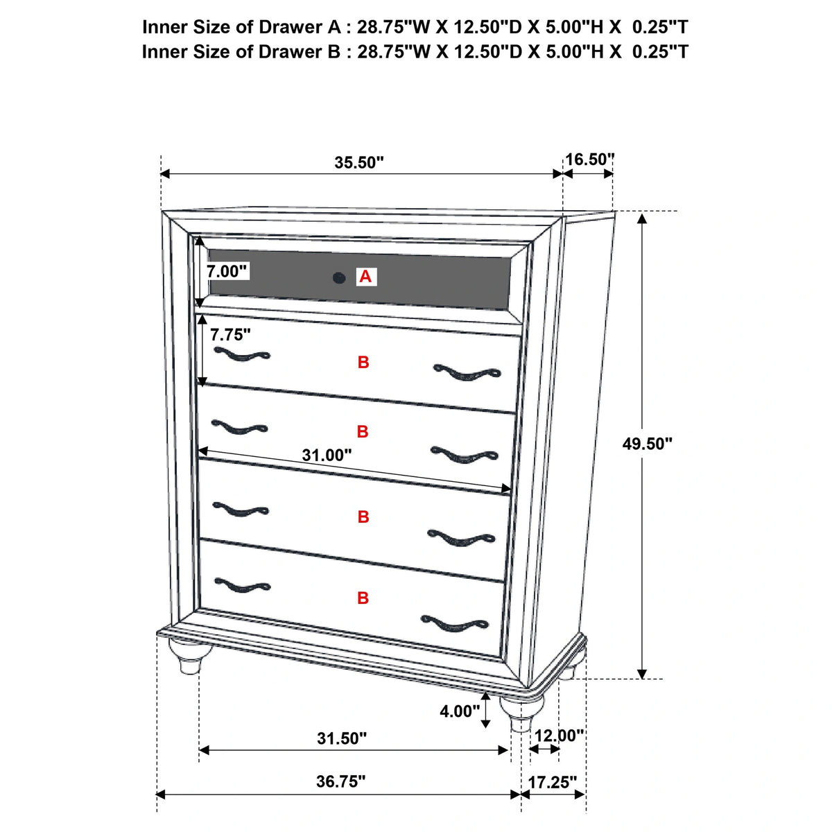 Barzini Chest of Drawers