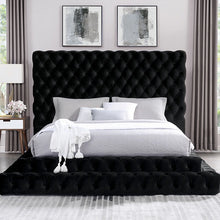 Cargar imagen en el visor de la galería, STEFANIA E.King &amp; Queen Bed, Black &amp; Gray