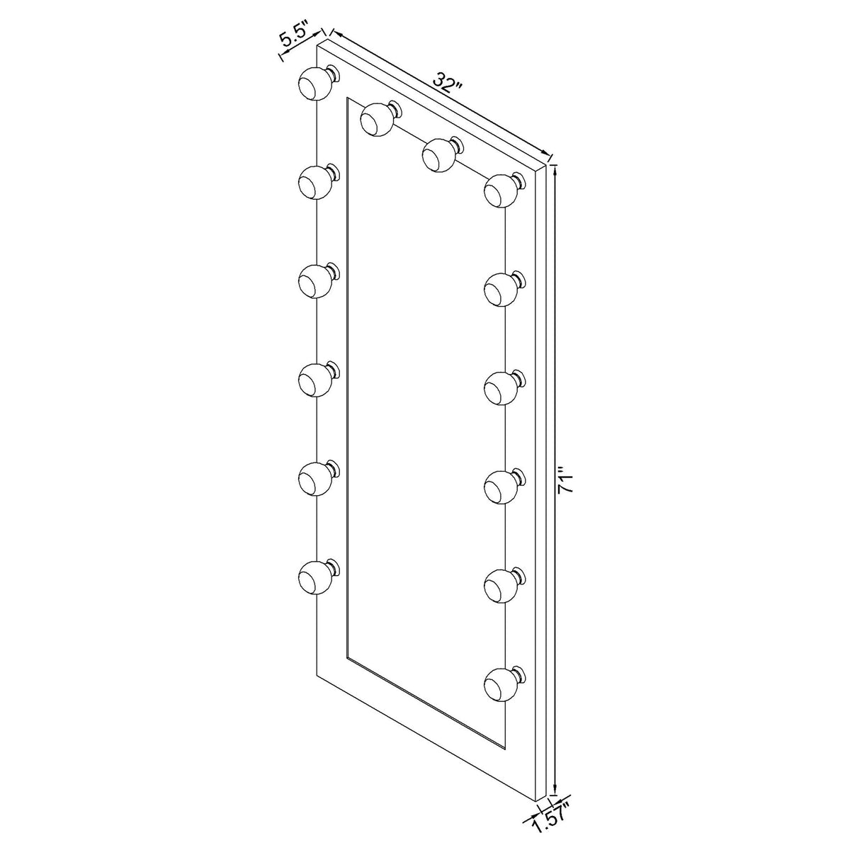 Zayan Floor Mirror with LED Lighting