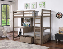 Cargar imagen en el visor de la galería, CALLISTUS Twin Workstation Loft Bed, White &amp; Gray