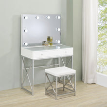 Load image into Gallery viewer, Eliza Makeup Vanity Table with LED Mirror and Stool