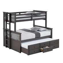 Load image into Gallery viewer, University Twin/Full Bunk Bed Grey, Walnut, &amp; White