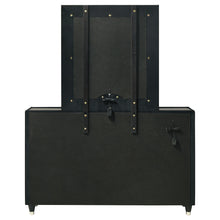 Cargar imagen en el visor de la galería, Ravenne Velvet Upholstered LED Dresser and Mirror