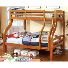 Cargar imagen en el visor de la galería, SOLPINE Gray &amp; Oak Twin/Full Bunk Bed