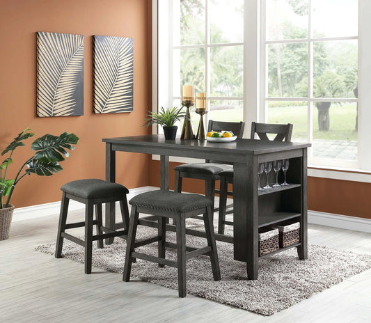 Minyou Counter Height Table W/Storage in Grey