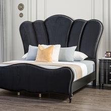 Cargar imagen en el visor de la galería, Melodi Parc E.King &amp; Queen Bed Black &amp; Silver