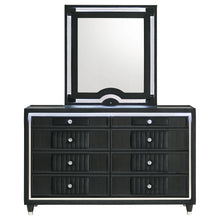 Cargar imagen en el visor de la galería, Ravenne Velvet Upholstered LED Dresser and Mirror