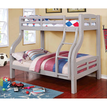 Cargar imagen en el visor de la galería, SOLPINE Gray &amp; Oak Twin/Full Bunk Bed