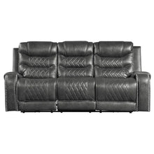 Load image into Gallery viewer, Putnam Double Reclining Sofa with Drop-Down in Gray 9405GY-3