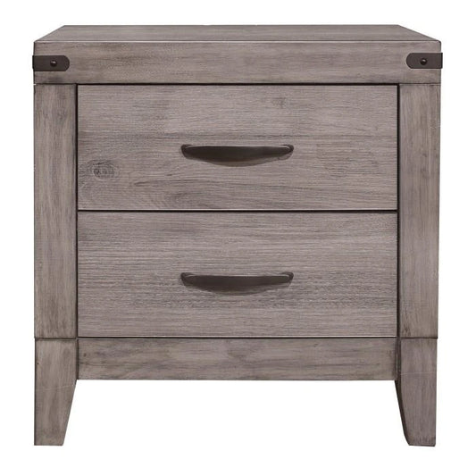 Woodrow 2 Drawer Nightstand in Gray 2042-4