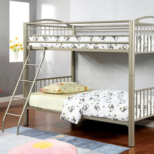 Cargar imagen en el visor de la galería, Lovia Metallic Gold Twin/Twin Bunk Bed