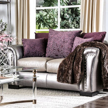 Cargar imagen en el visor de la galería, Benigno Love Seat Silver &amp; Gray