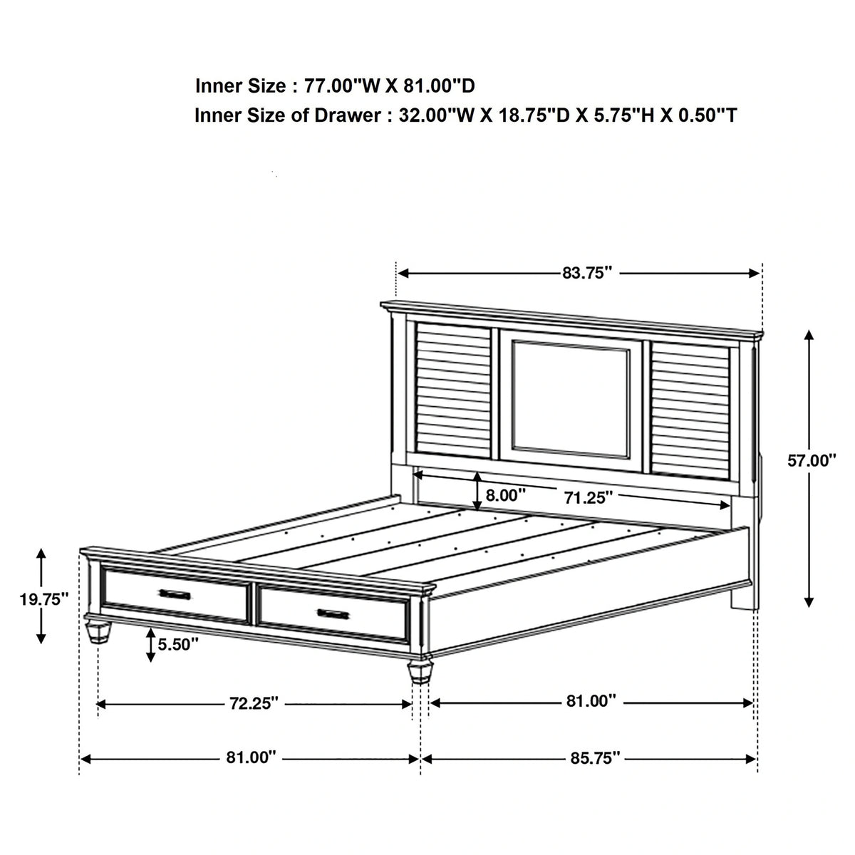 Franco Panel Platform Storage Bed