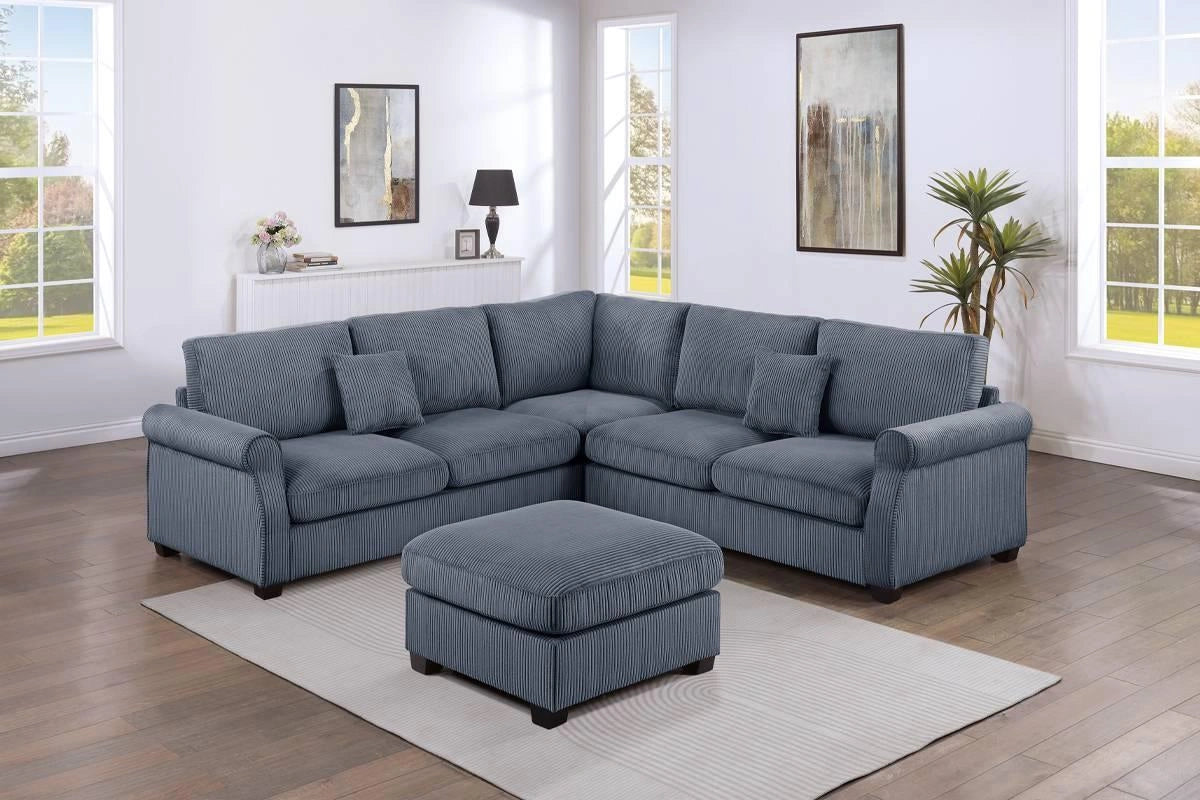 Haoind 4-Pcs Sectional Sofa in Charcoal