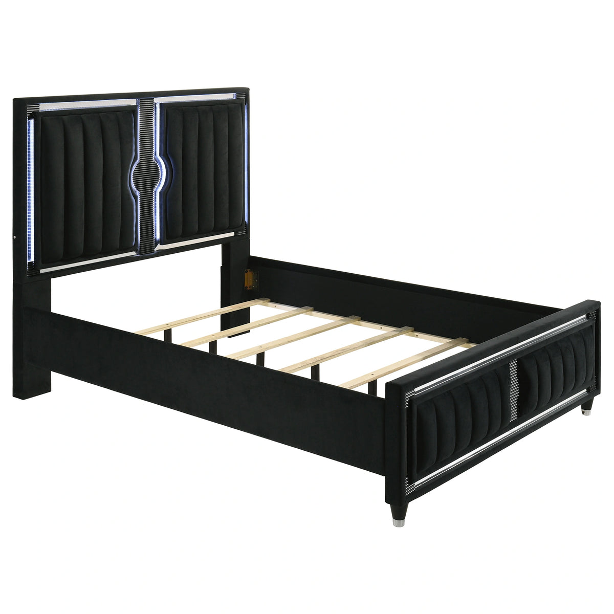 Ravenne Velvet Upholstered LED Bedroom Set