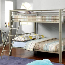 Cargar imagen en el visor de la galería, Lovia Metallic Gold Full/Full Bunk Bed