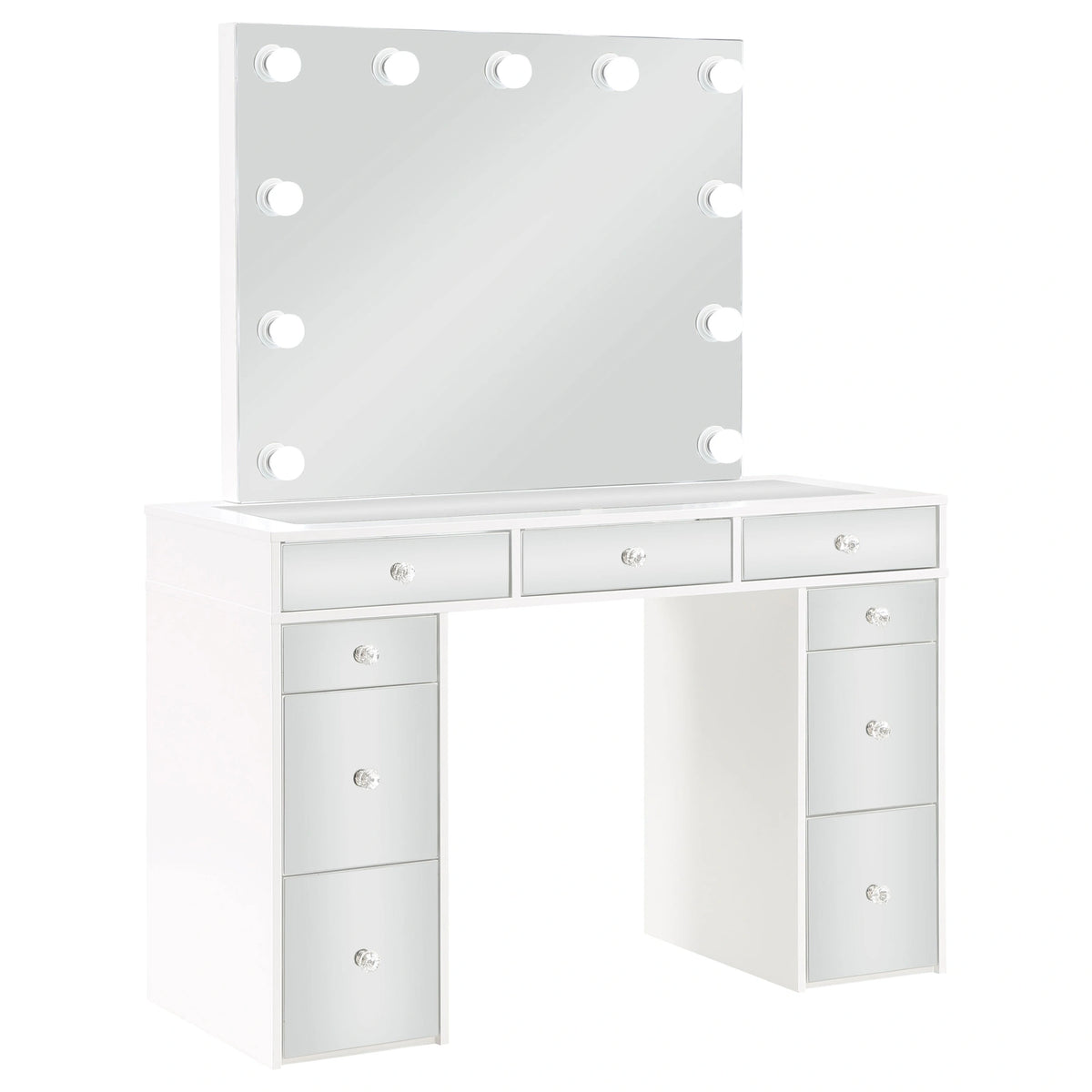 Regina Makeup Vanity Table with LED Mirror and Stool Set