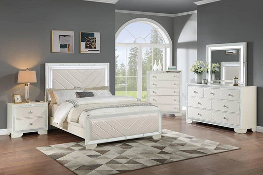 Hothan Queen Bed in Ivory